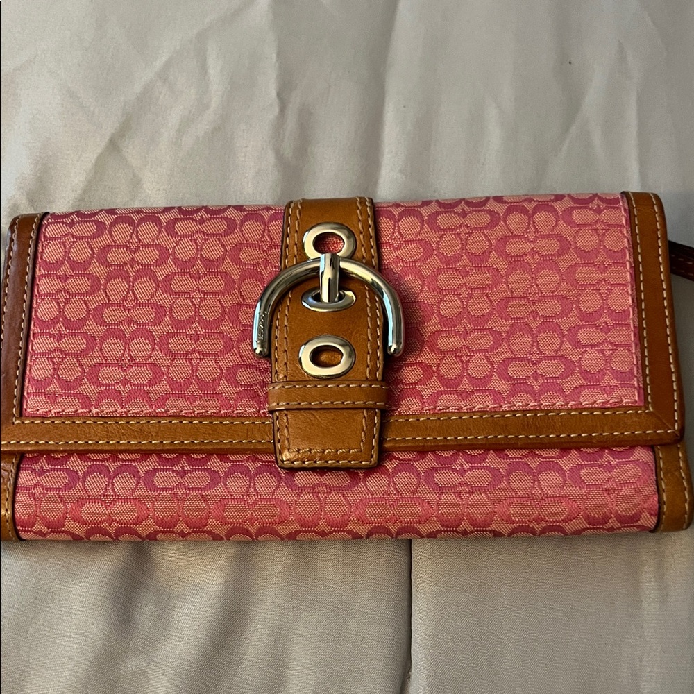 Coach Pink and Tan Women's Wallet